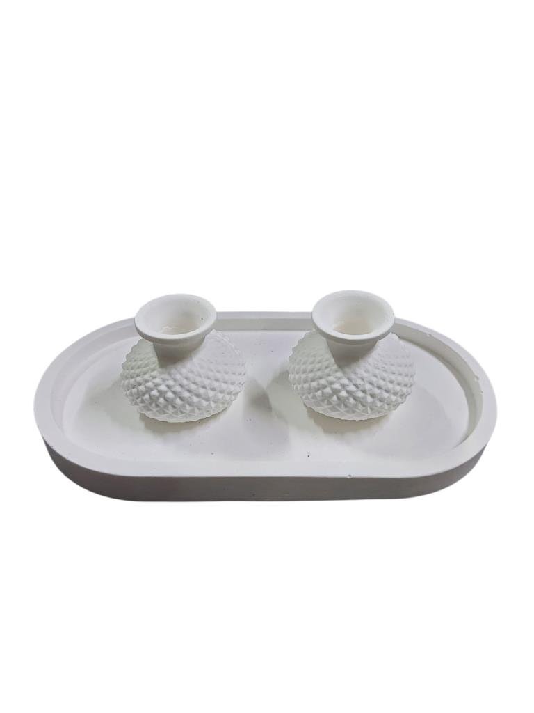 Tabaklı Vazo Seti 18x9,5cm