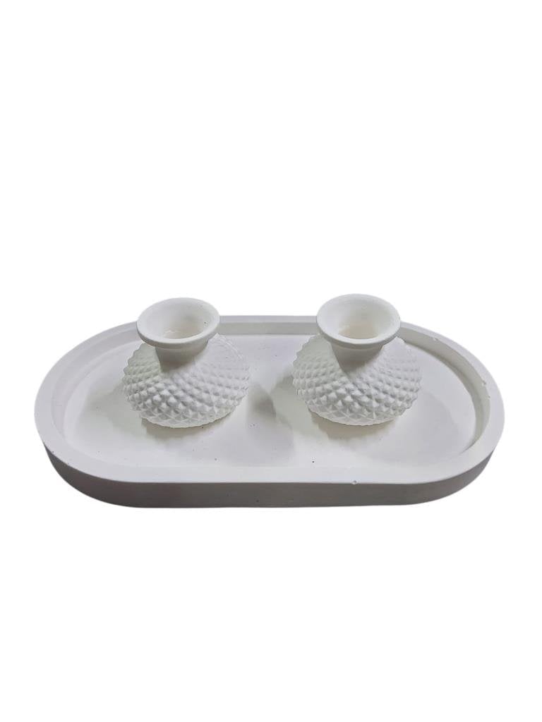 Tabaklı Vazo Seti 18x9,5cm