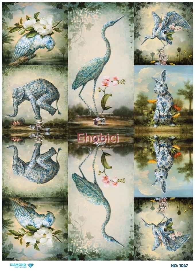 Diamond Pirinç Dekopaj Kağıdı - 1047