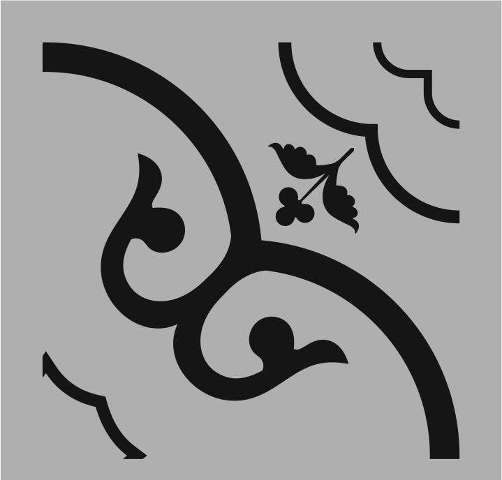 Kare ve Fayans Desenler Stencil Şablon (20x20) KA-079