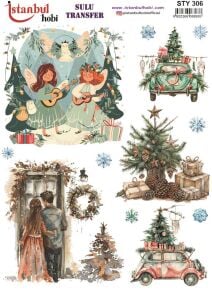 Yılbaşı Sulu Transfer 25x35cm STY306