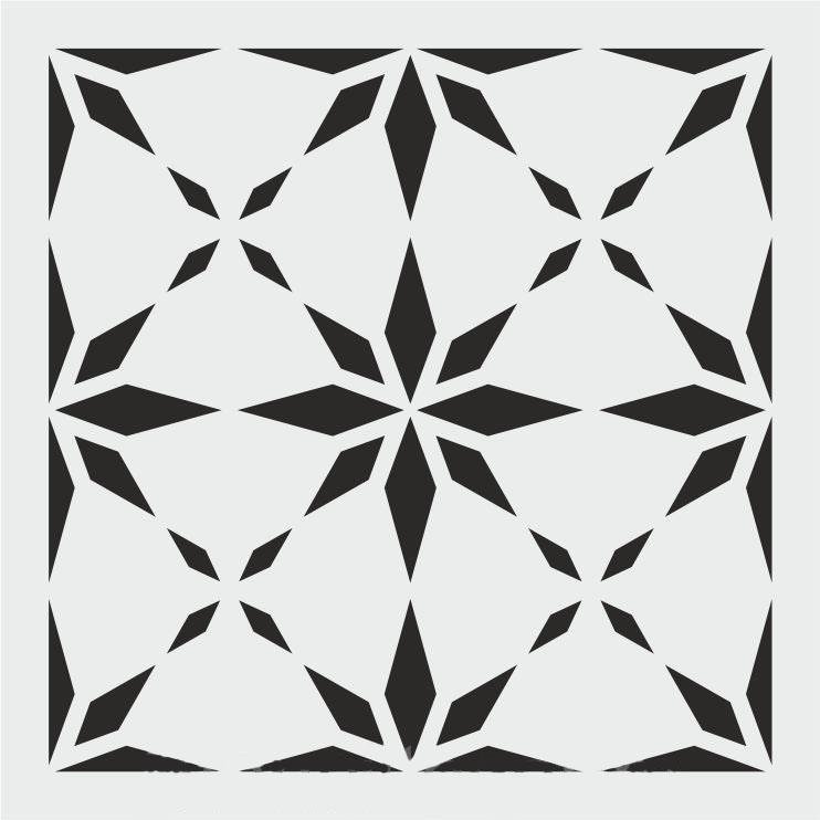 Kare ve Fayans Desenler Stencil Şablon (20x20) KA-080