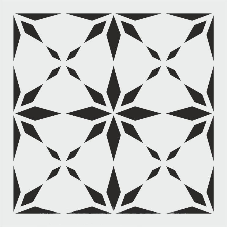Kare ve Fayans Desenler Stencil Şablon (20x20) KA-080