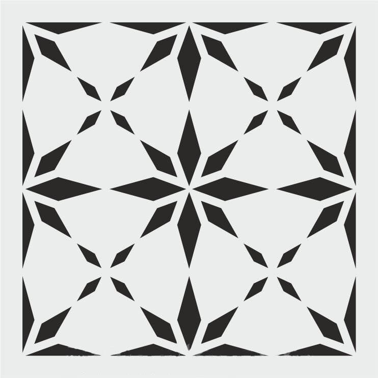 Kare ve Fayans Desenler Stencil Şablon (20x20) KA-080