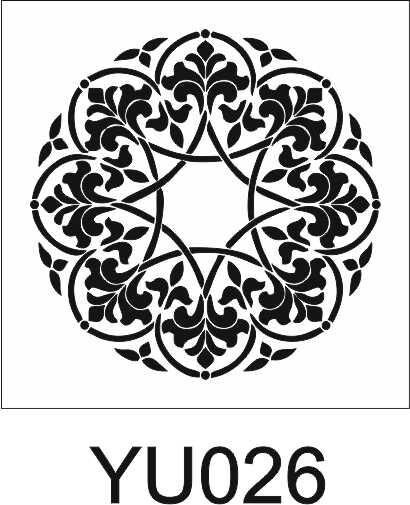 Yuvarlak Desenler Stencil Şablon (25x25) YU-026