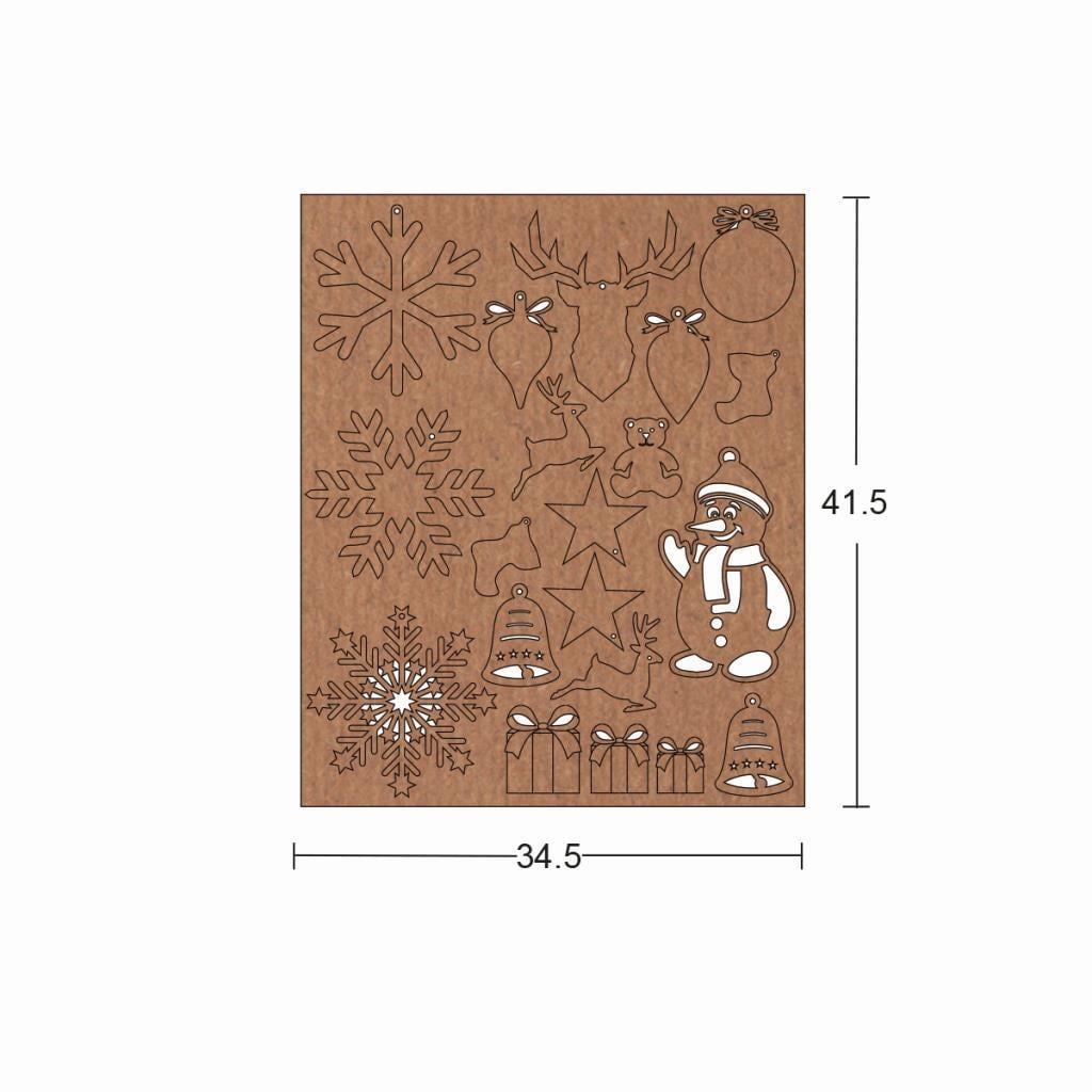 Ahşap Yeniyıl Süsleri Set F-814