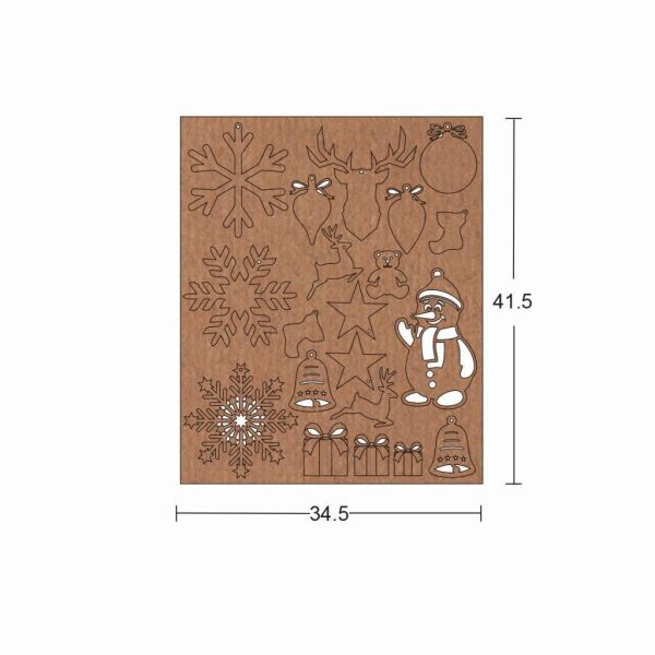 Ahşap Yeniyıl Süsleri Set F-814