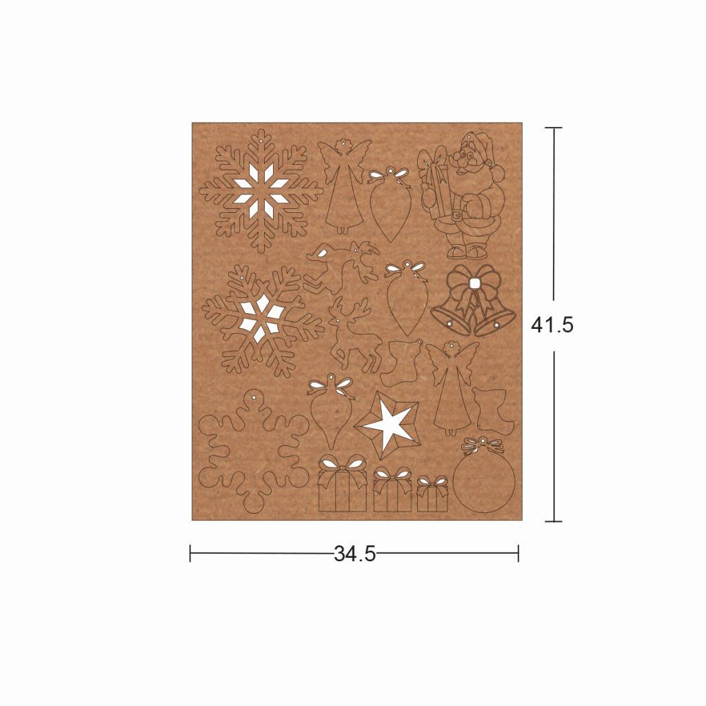 Ahşap Yeniyıl Süsleri Set F-815