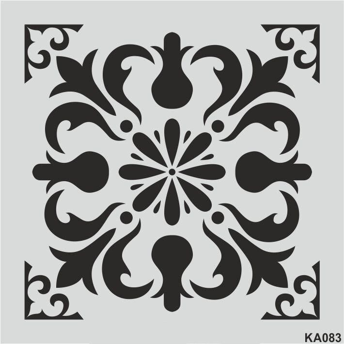 Kare ve Fayans Desenler Stencil Şablon (20x20) KA-083