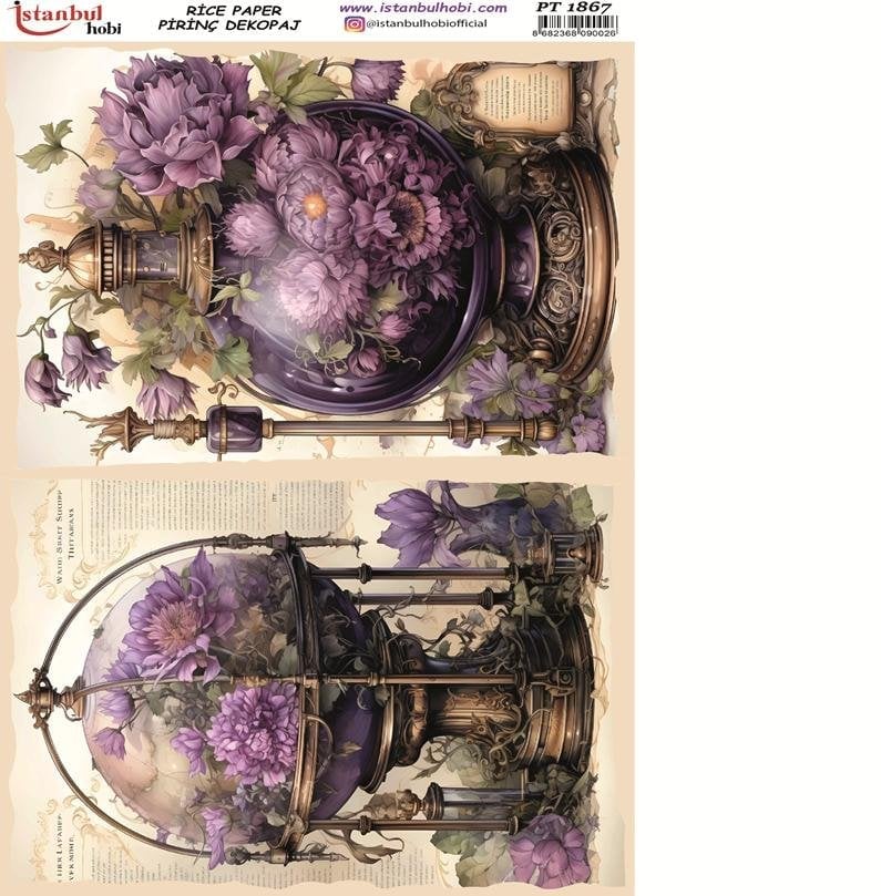 Pirinç Dekopaj Kağıdı 30x42cm PT-1867 Çiçekler