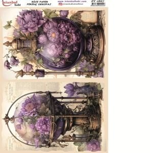 Pirinç Dekopaj Kağıdı 30x42cm PT-1867 Çiçekler