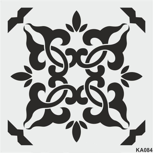 Kare ve Fayans Desenler Stencil Şablon (20x20) KA-084