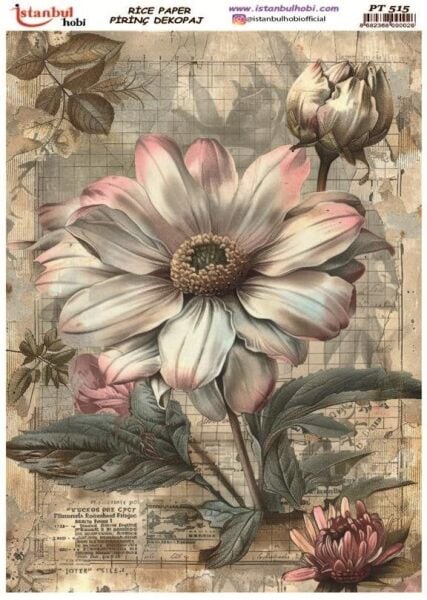 Pirinç Dekopaj Kağıdı 30x42cm PT-515 Çiçekler