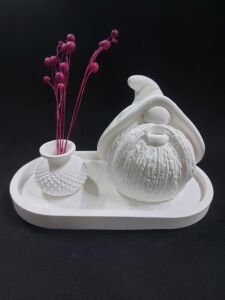 Tabaklı Cüce ve Vazo Seti 18x9,5cm