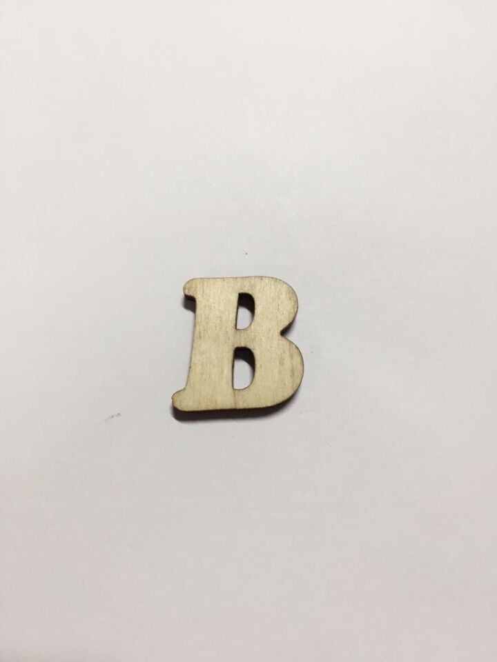 2,5cm Ahşap Harf ve Rakamlar - B
