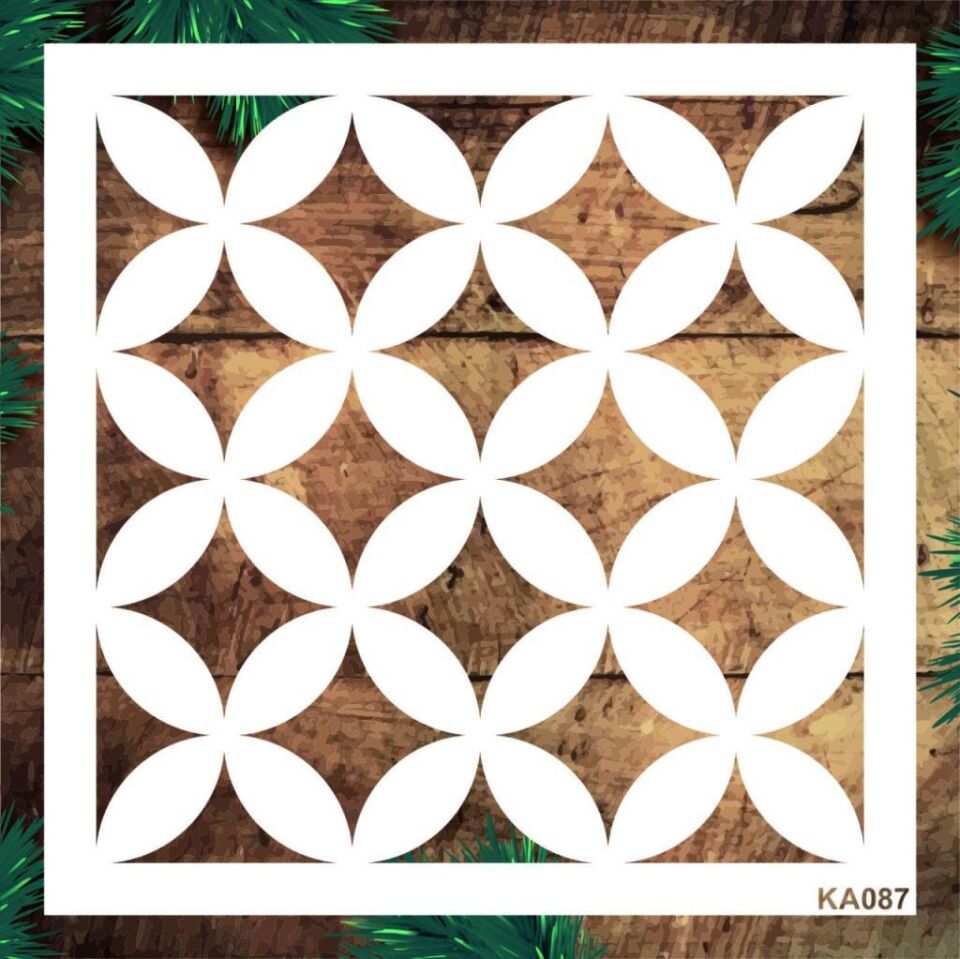 Kare ve Fayans Desenler Stencil Şablon (20x20) KA-087