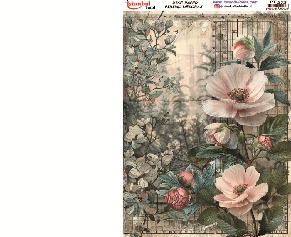 Pirinç Dekopaj Kağıdı 30x42cm PT-573 Çiçekler
