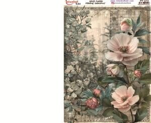 Pirinç Dekopaj Kağıdı 30x42cm PT-573 Çiçekler