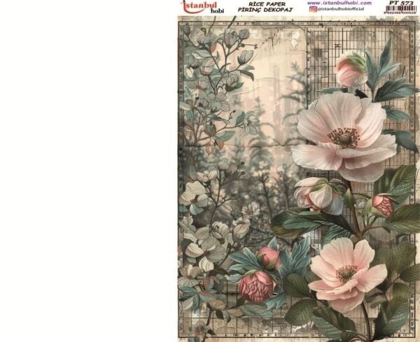 Pirinç Dekopaj Kağıdı 30x42cm PT-573 Çiçekler