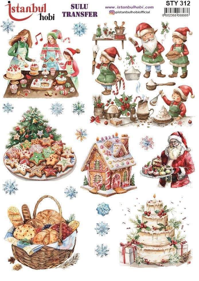 Yılbaşı Sulu Transfer 25x35cm STY312