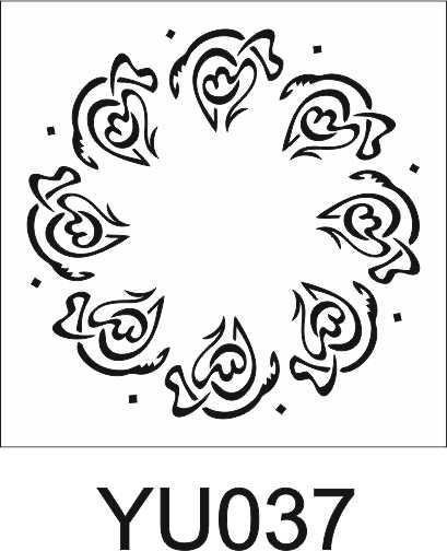 Yuvarlak Desenler Stencil Şablon (25x25) YU-037