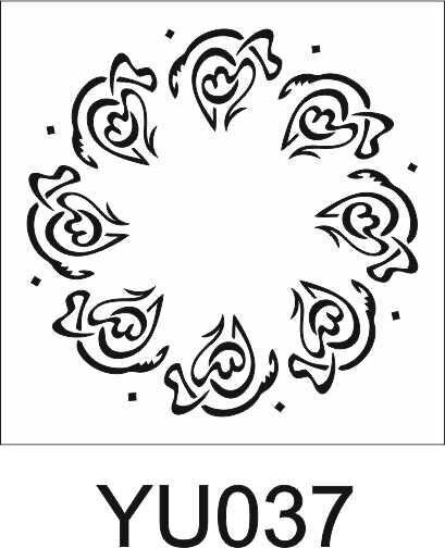 Yuvarlak Desenler Stencil Şablon (25x25) YU-037