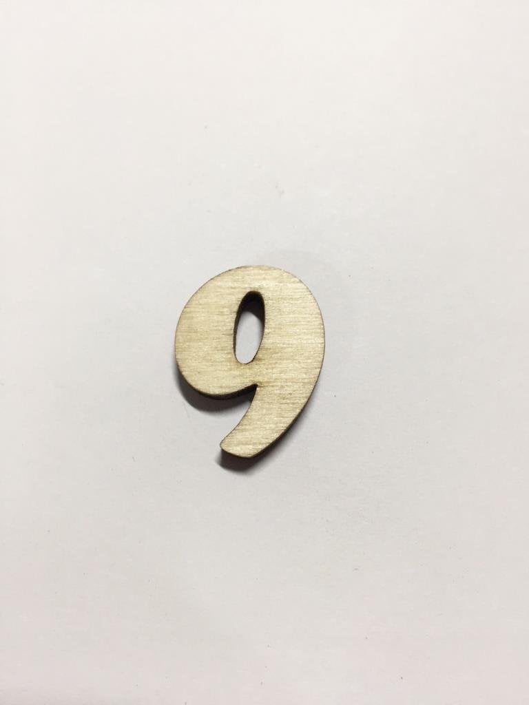 2,5cm Ahşap Harf ve Rakamlar - 9