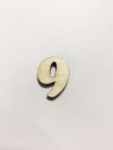 2,5cm Ahşap Harf ve Rakamlar - 9
