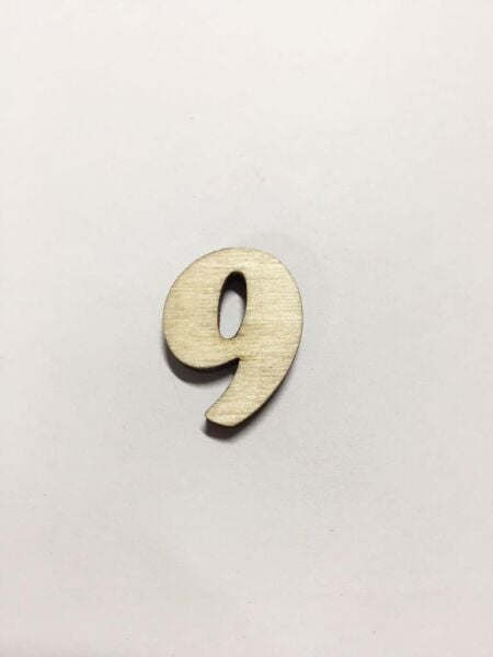 2,5cm Ahşap Harf ve Rakamlar - 9