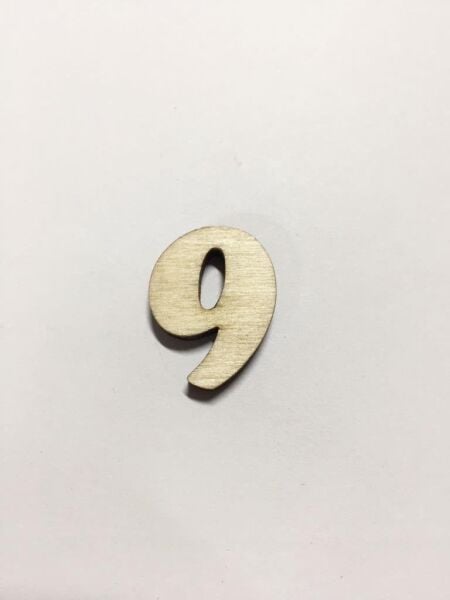 2,5cm Ahşap Harf ve Rakamlar - 9