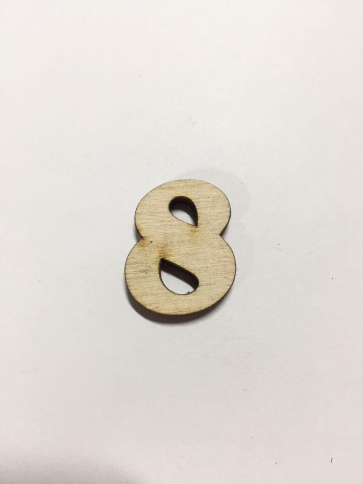 2,5cm Ahşap Harf ve Rakamlar - 8