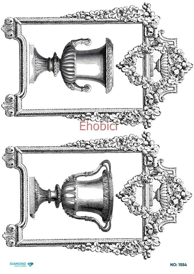 Diamond Pirinç Dekopaj Kağıdı - 1554