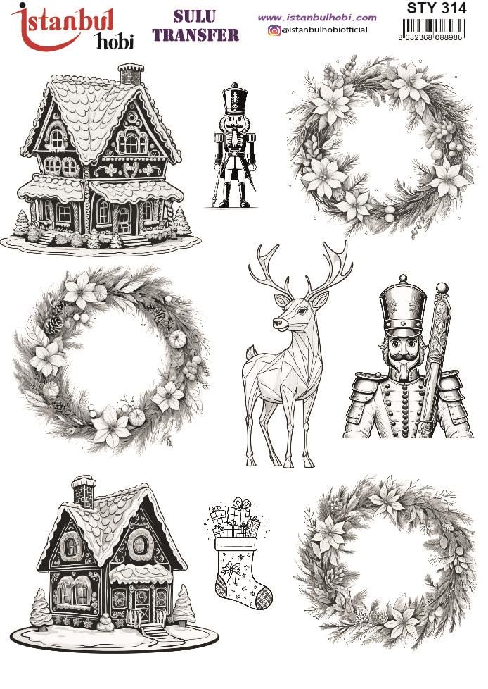 Yılbaşı Sulu Transfer 25x35cm STY314