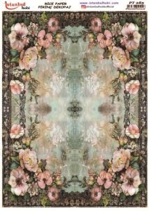 Pirinç Dekopaj Kağıdı 30x42cm PT-285 Çiçekler