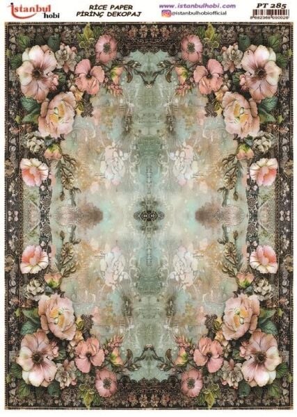 Pirinç Dekopaj Kağıdı 30x42cm PT-285 Çiçekler