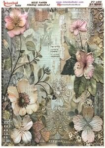 Pirinç Dekopaj Kağıdı 30x42cm PT-286 Çiçekler