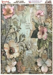 Pirinç Dekopaj Kağıdı 30x42cm PT-286 Çiçekler