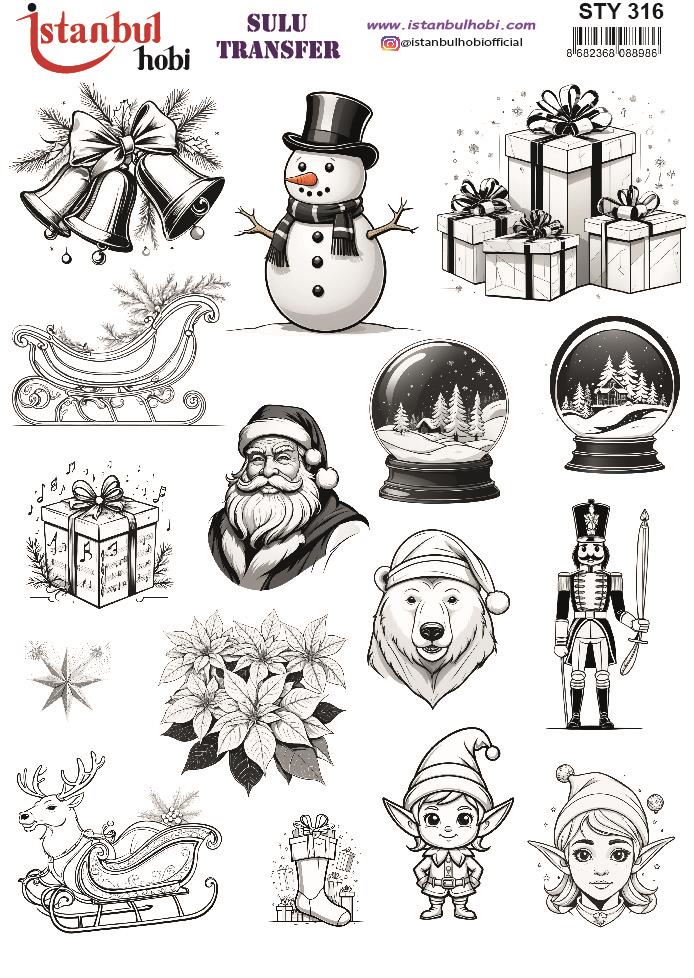 Yılbaşı Sulu Transfer 25x35cm STY316