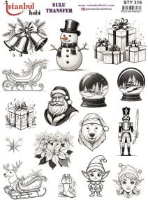 Yılbaşı Sulu Transfer 25x35cm STY316