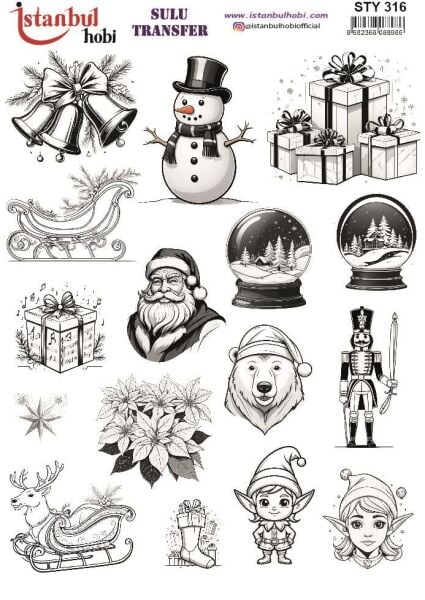 Yılbaşı Sulu Transfer 25x35cm STY316