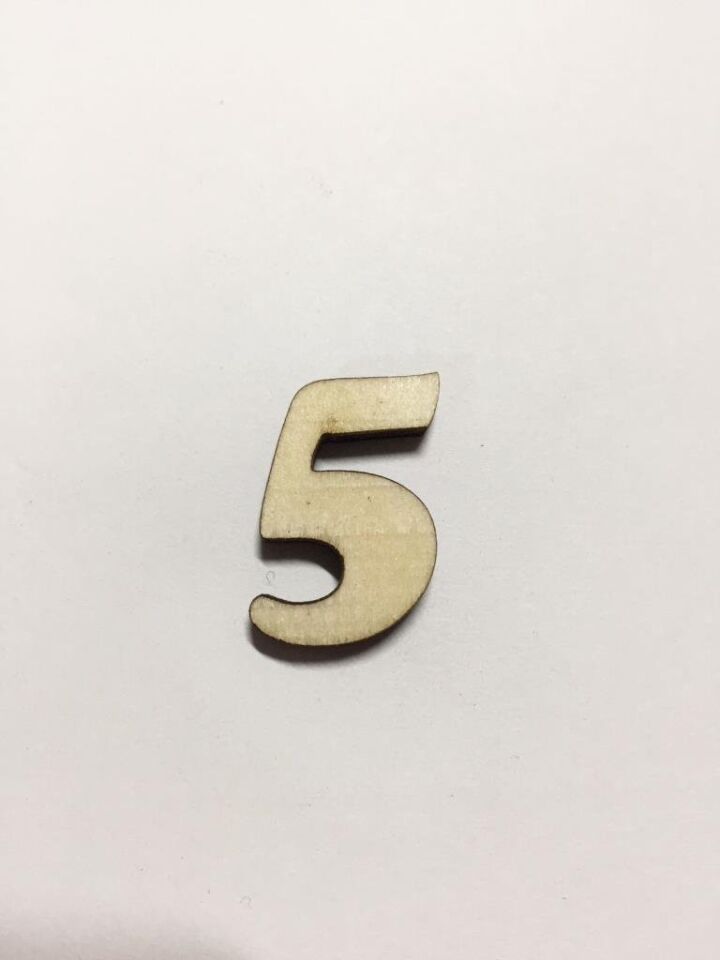 2,5cm Ahşap Harf ve Rakamlar - 5