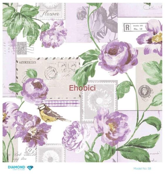 Diamond Pirinç Dekopaj Kağıdı - 058 - 30x30