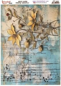 Pirinç Dekopaj Kağıdı 30x42cm PT-332 Çiçekler