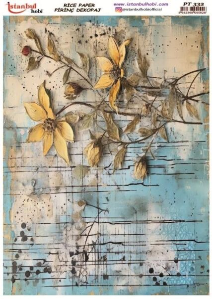 Pirinç Dekopaj Kağıdı 30x42cm PT-332 Çiçekler