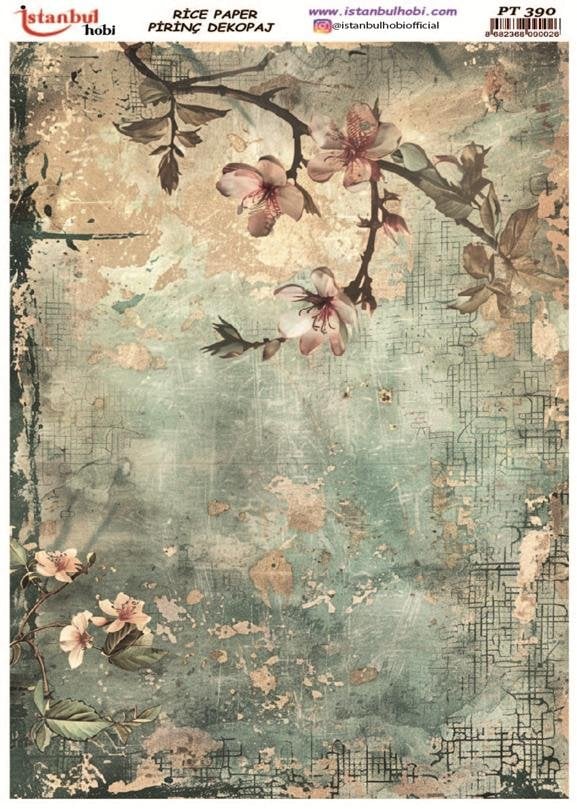 Pirinç Dekopaj Kağıdı 30x42cm PT-390 Çiçekler