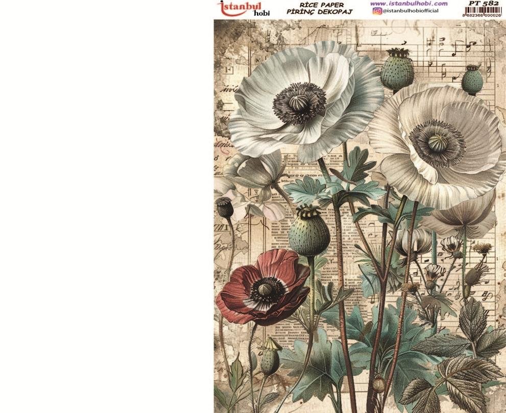 Pirinç Dekopaj Kağıdı 30x42cm PT-582 Çiçekler
