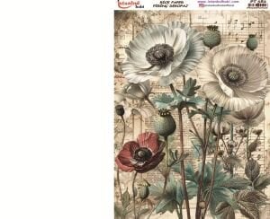 Pirinç Dekopaj Kağıdı 30x42cm PT-582 Çiçekler