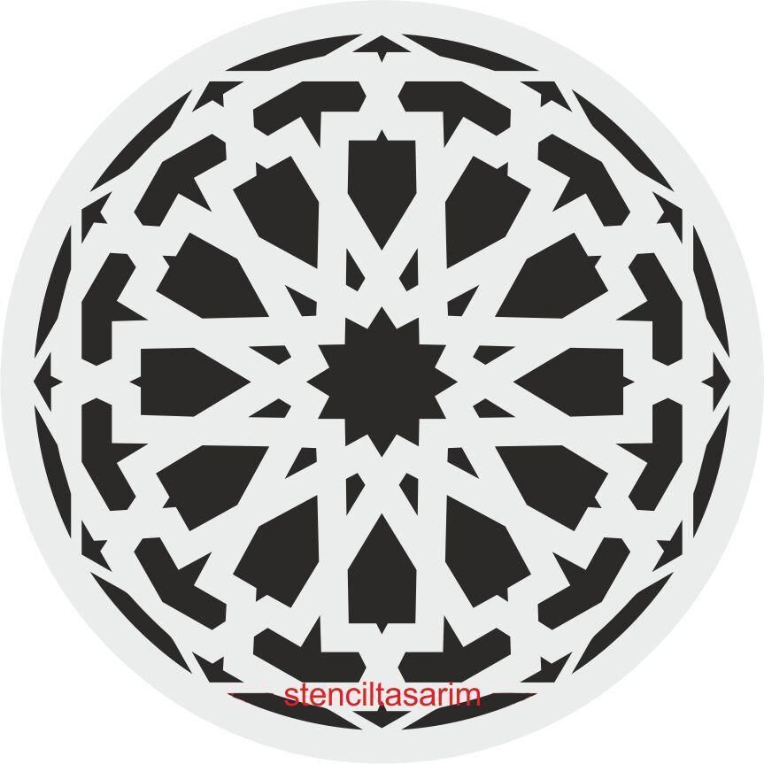 Yuvarlak Desenler Stencil Şablon (25x25) YU-058
