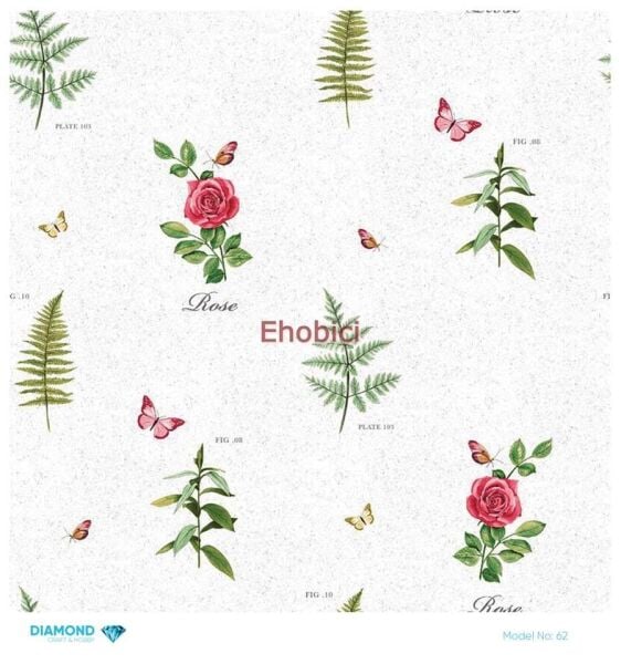 Diamond Pirinç Dekopaj Kağıdı - 062 - 30x30