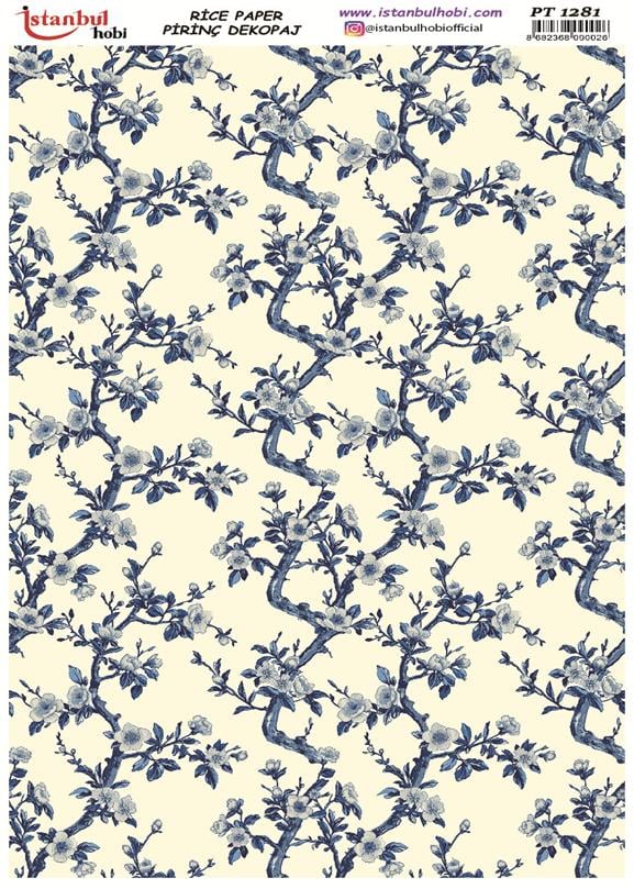 Pirinç Dekopaj Kağıdı 30x42cm PT-1281 Çiçekler